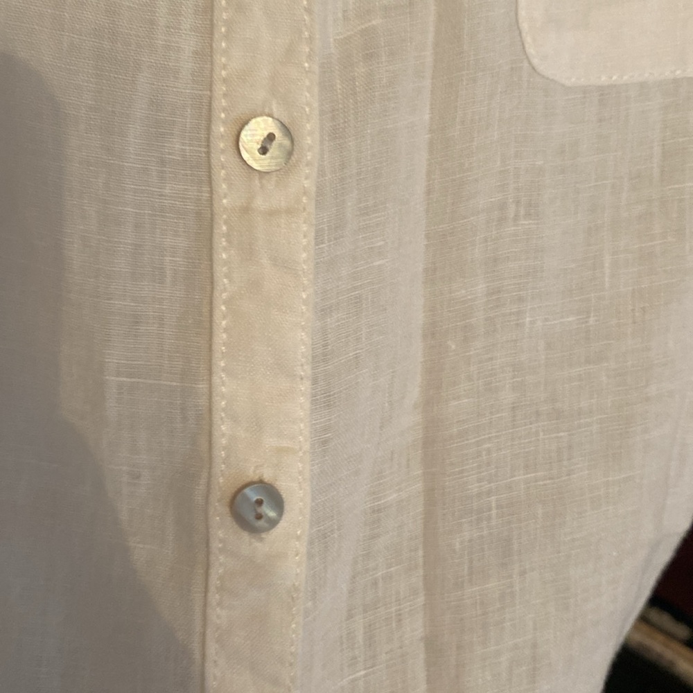 Sigrid Olsen 100 % linen button down shirt, classic white, x large - Picture 5 of 6